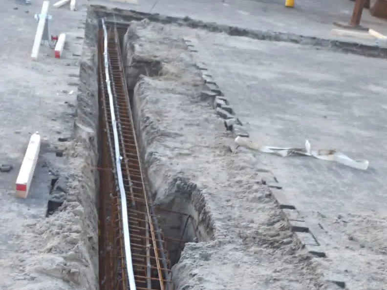 Fundament für eine Stahlhalle